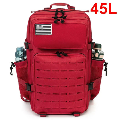 25L or 45L Tactical Hiking Backpack with Bottle Holder