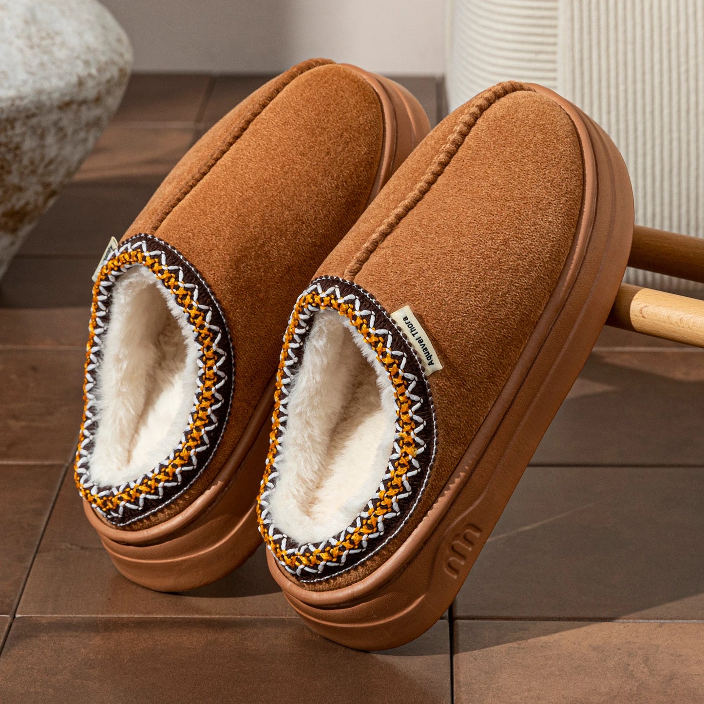 Unisex Warm Fuzzy Plush Slipper Boots