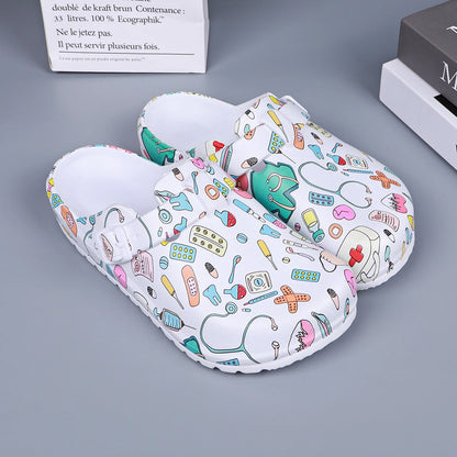 Women’s Printed EVA Mule Clogs Adjustable Buckle Non Slip Indoor Shoes