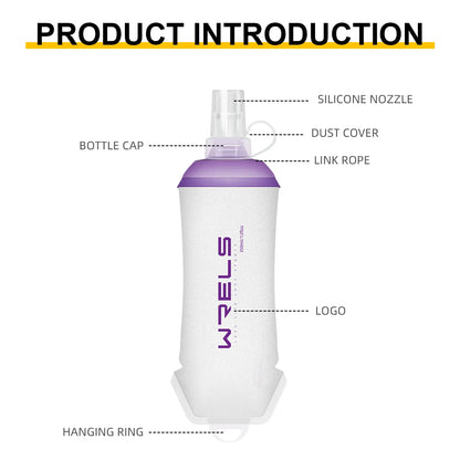 WRELS BPA Free Collapsible TPU Soft Flask Water Bottle