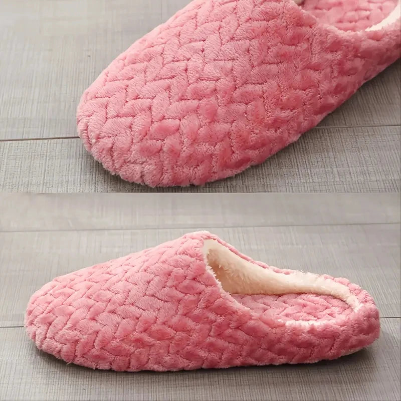 Unisex Fluffy Anti Slip Indoor Winter Slippers