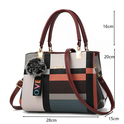 Women’s PU Leather Large Capacity Crossbody Tote Bag for Travel