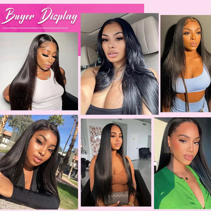 13x6 HD Straight Human Hair Wig Pre Plucked Glueless Lace Front Wig