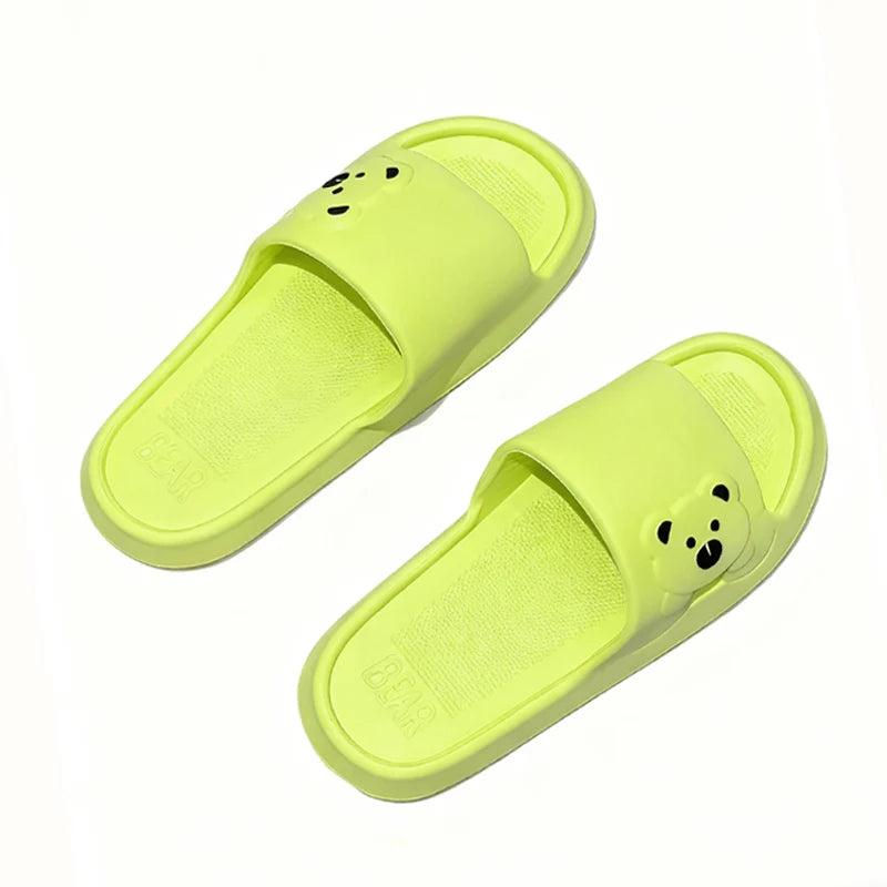 Cute Cartoon Bear EVA Slippers for Women Summer Indoor Slides
