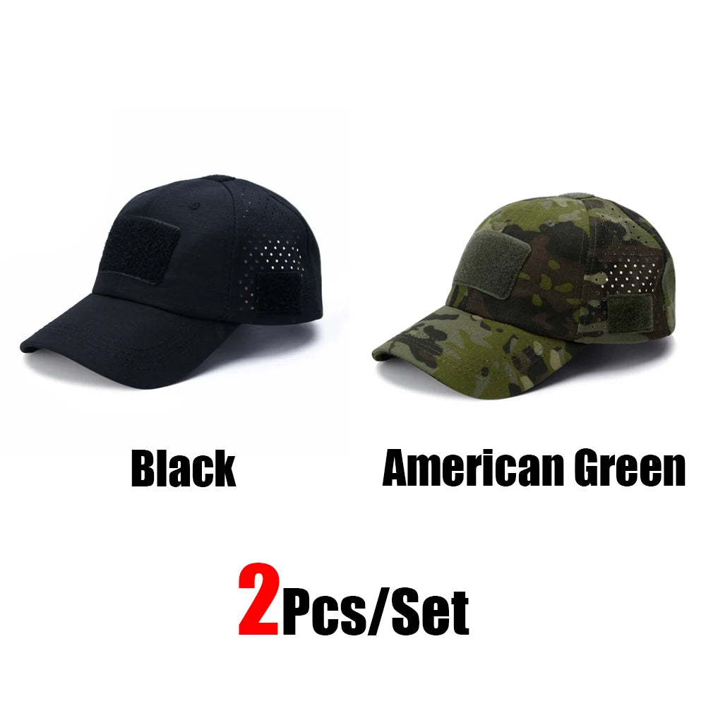 1 or 2 Pack Men's Camouflage Outdoor Baseball Caps