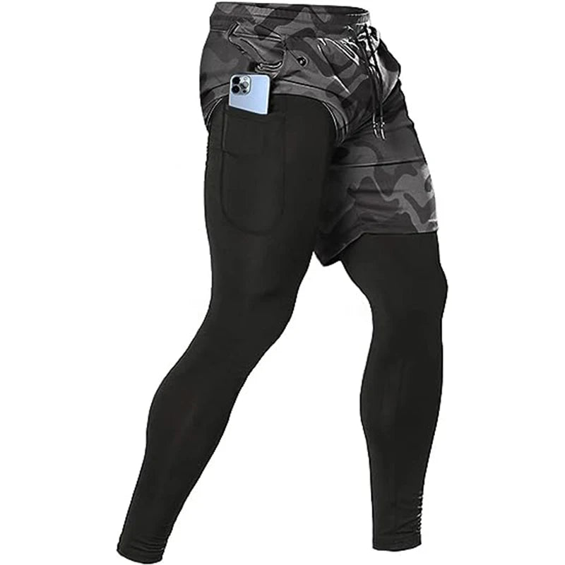 Men's 2 in 1 Running Training Pants