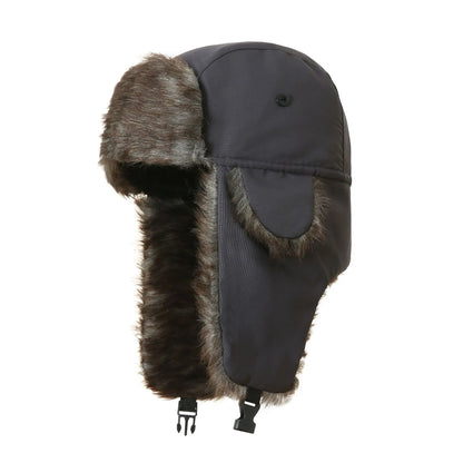Men's Winter Russian Ushanka Trapper Hat with Ear Flaps