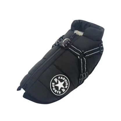 Large Dog Winter Jacket with Harness Waterproof Warm Coat for Dogs