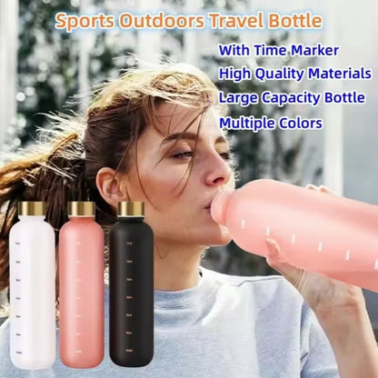 1000ml BPA Free Motivational Sports Water Bottle with Time Marker