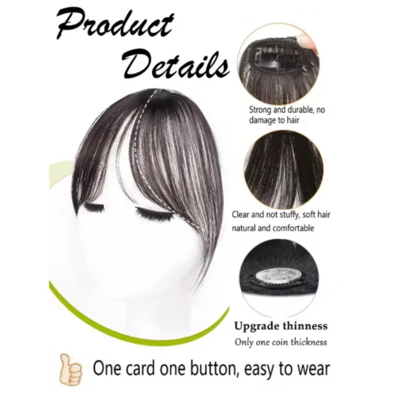 Women's Clip In Natural Middle Part Bangs Hair Extension