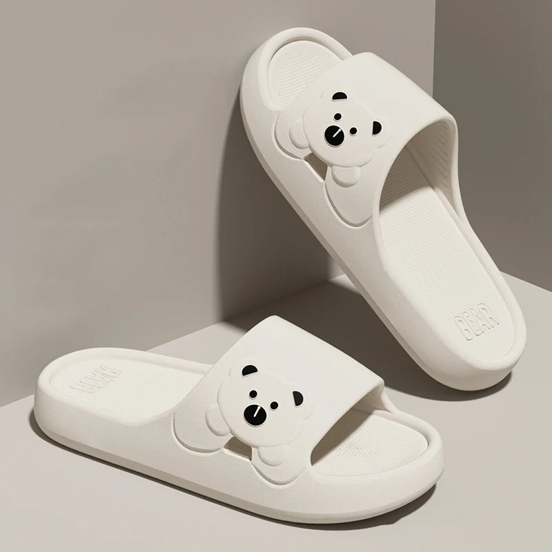 Cute Cartoon Bear EVA Slippers for Women Summer Indoor Slides