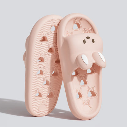 Cute Cartoon EVA Bathroom Slippers Thick Sole Non Slip Quick Dry Slides