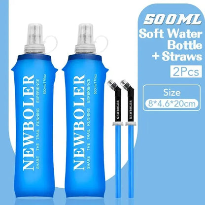 NEWBOLER 250ml or 500ml Collapsible Soft Flask Water Bottle