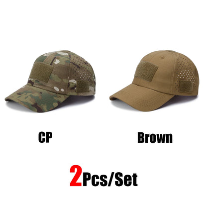 1 or 2 Pack Men's Camouflage Outdoor Baseball Caps