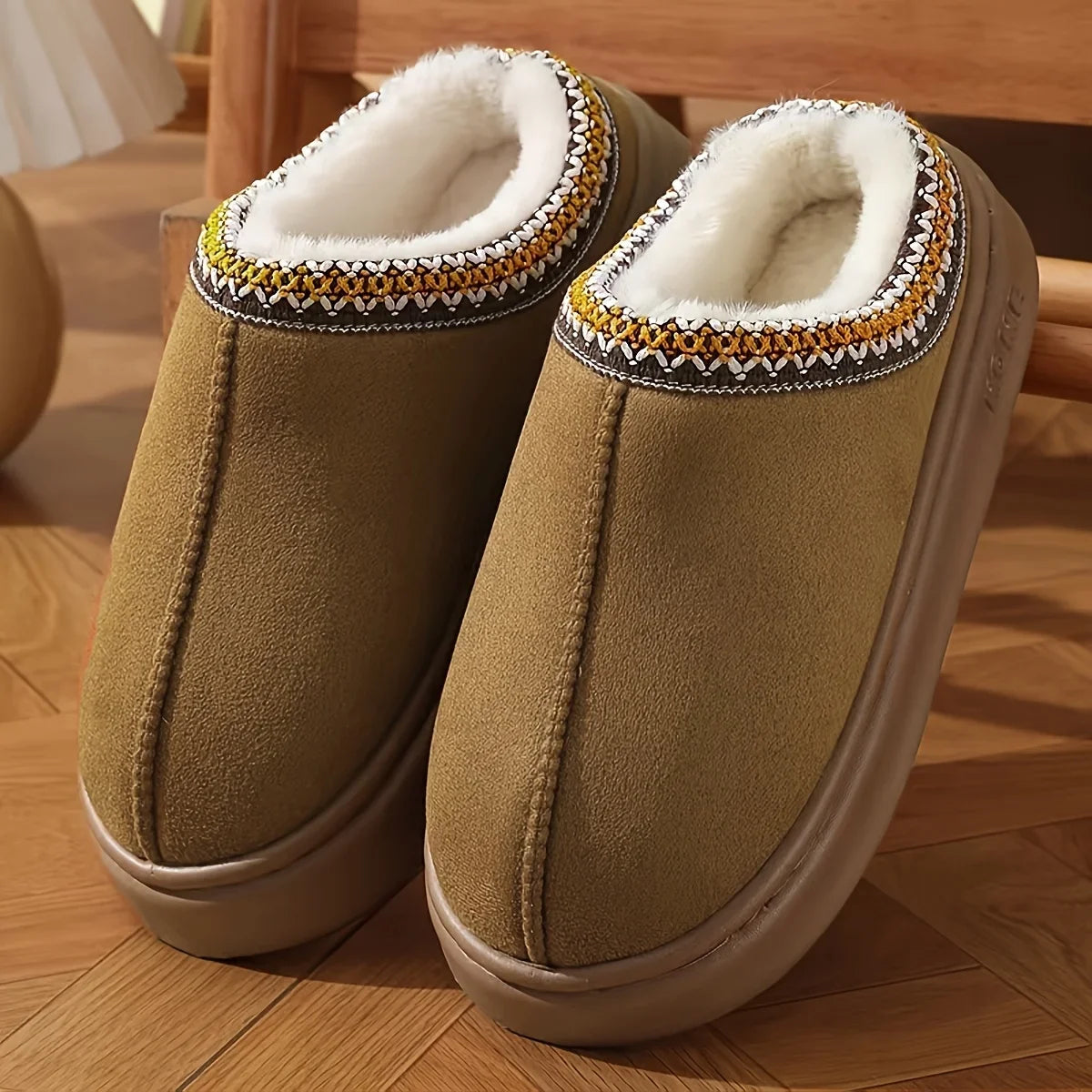 Women’s Warm Lined Winter Slippers Soft Sole Indoor Outdoor Shoes