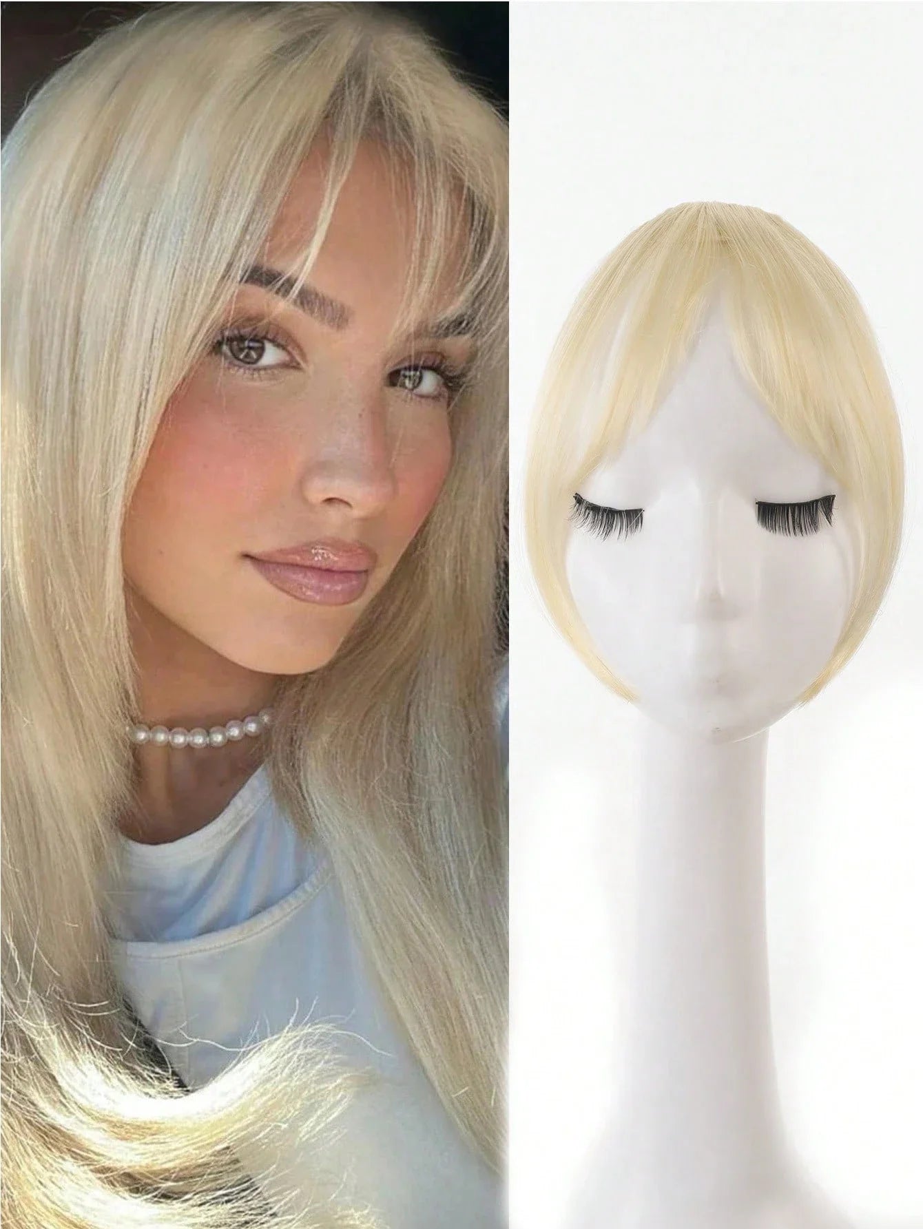 Women's Natural Clip In Middle Part Bangs Hair Extension