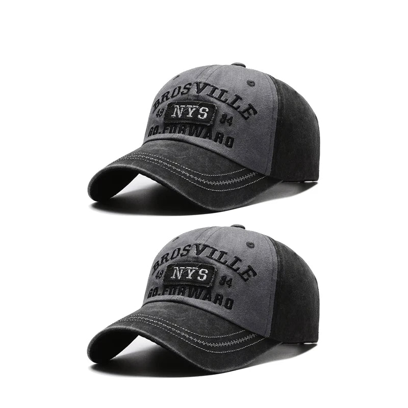 Men's Washed Embroidered Curved Brim Baseball Cap