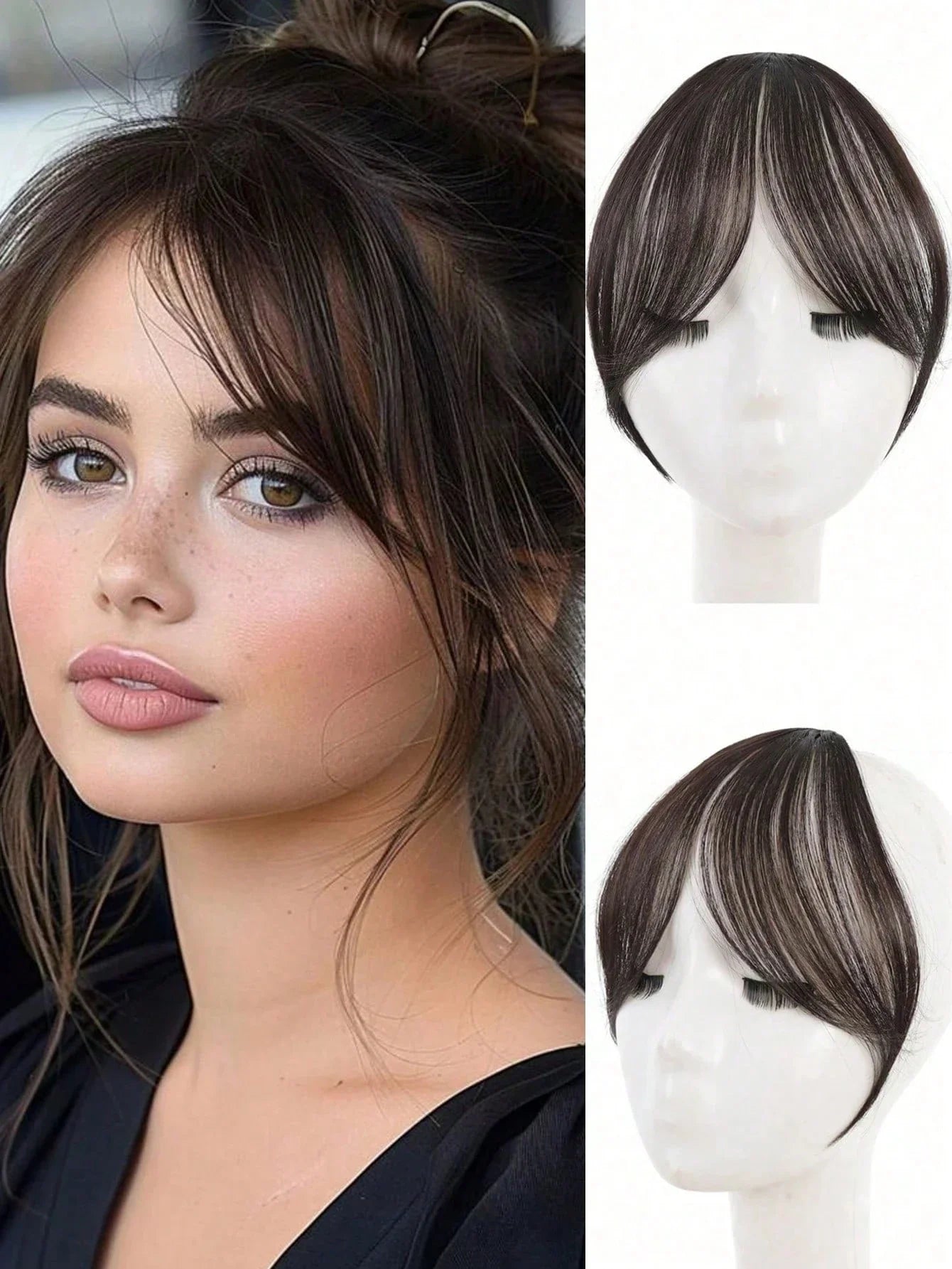 Women's Natural Clip In Middle Part Bangs Hair Extension