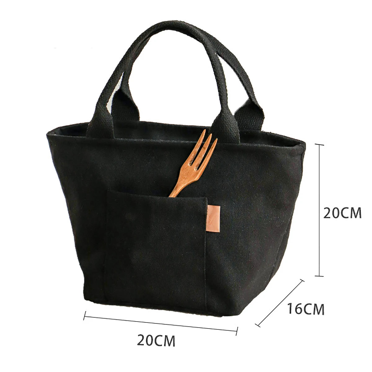 Canvas Insulated Lunch Tote Bag with Zipper for Travel & Picnics
