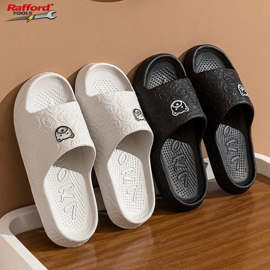 Unisex Bear Print Non Slip Quick Dry Slide Sandals