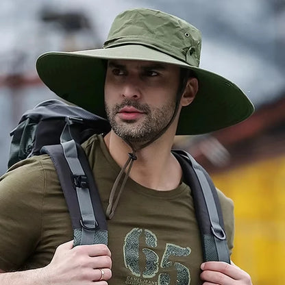 Men's UV Protection Wide Brim Fishing Sun Hat