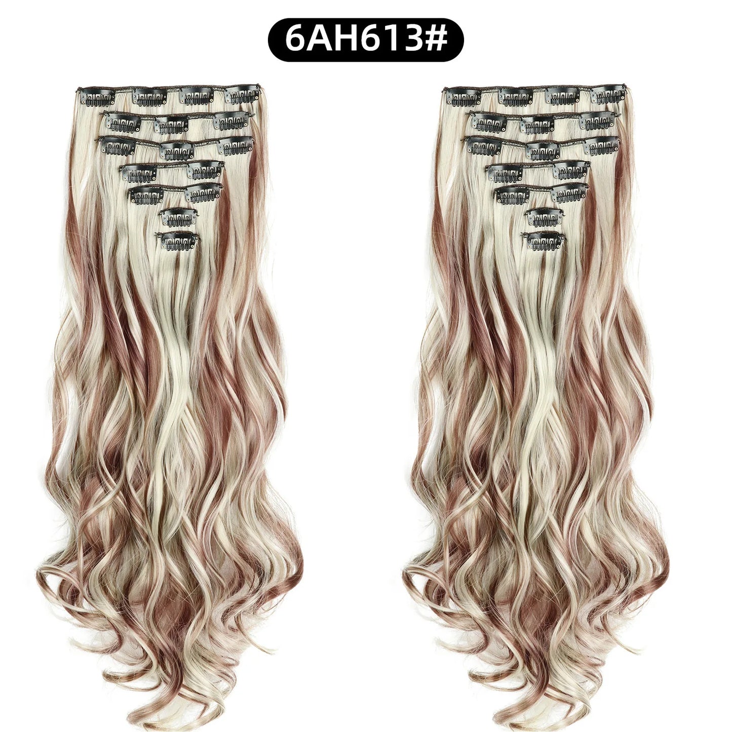 Women's 7 Piece 22 Inch Curly Clip In Hair Extensions