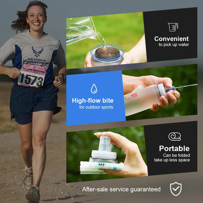 Collapsible Soft Sports Water Bottle for Running and Hiking