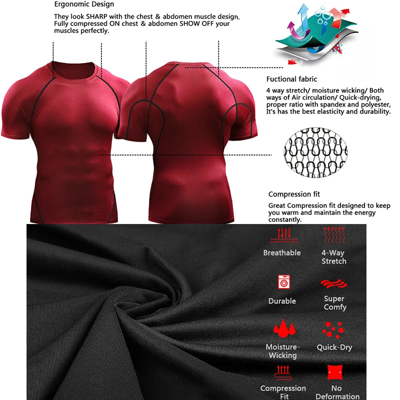 Men's Quick Dry Compression Running T Shirt