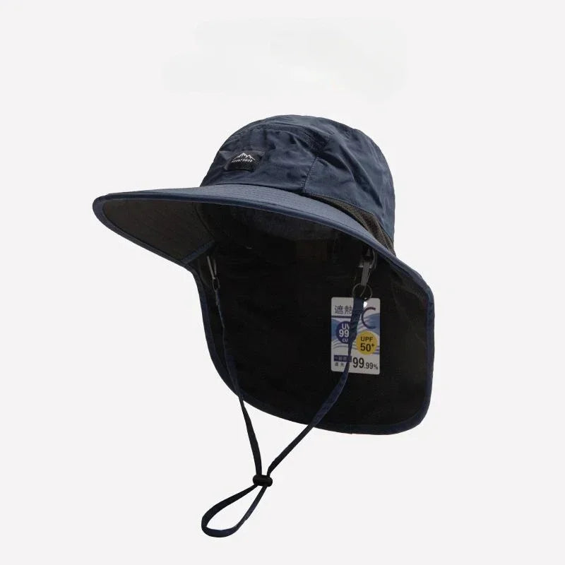 Unisex Wide Brim Waterproof Sun Hat with Neck Flap