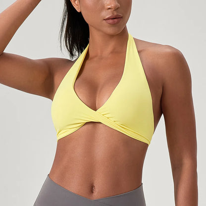 Women's Criss Cross Back Padded Yoga Sports Bra