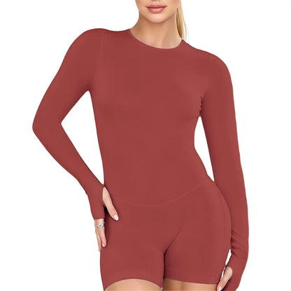 Women's Backless Long Sleeve Yoga Jumpsuit