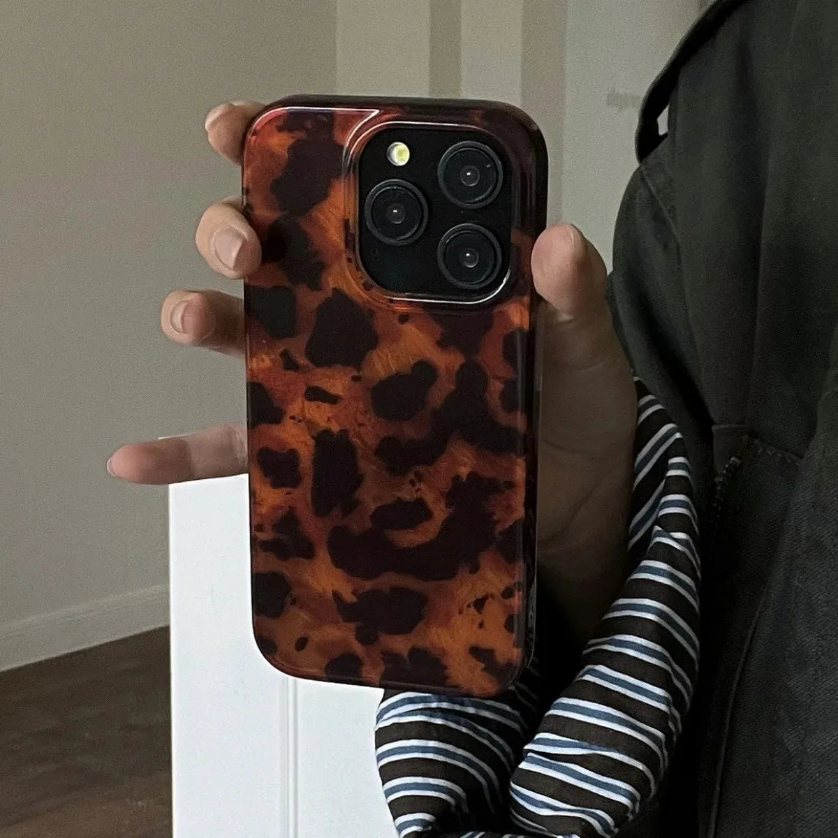Retro Amber Texture Laser iPhone Case