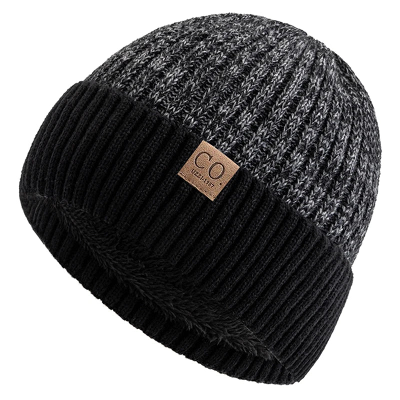 Unisex Two Tone Fur Lined Winter Beanie