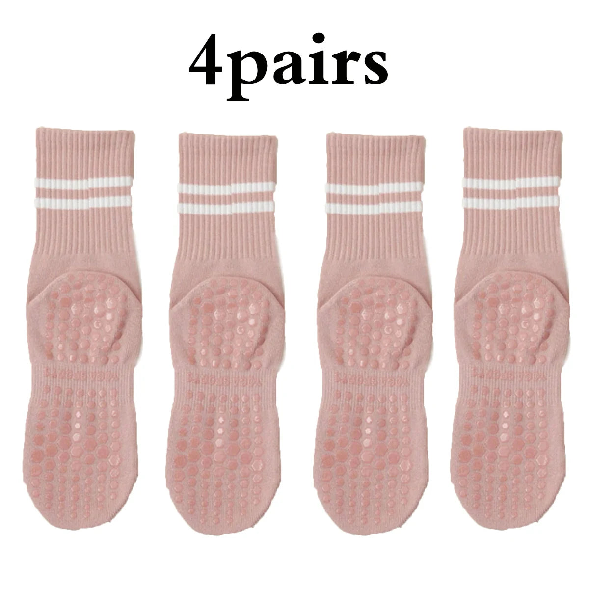 4 Pairs Women's Non Slip Yoga Pilates Socks