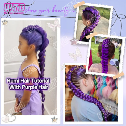 26 Inch Purple Braided Ponytail Hair Extension