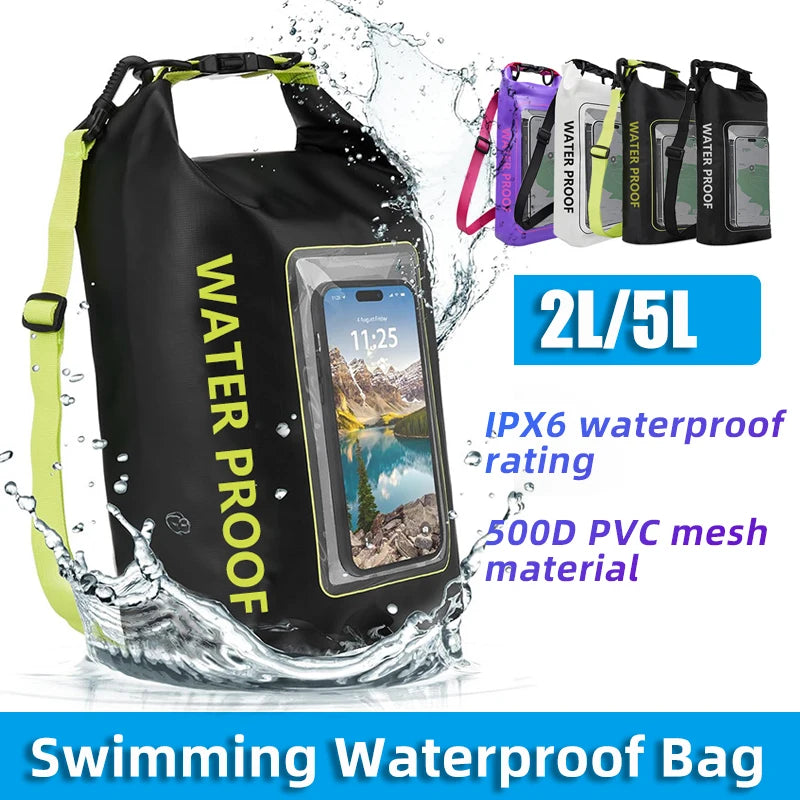 2L or 5L Waterproof Touch Screen Dry Bag