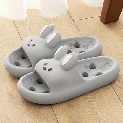 Cute Cartoon EVA Bathroom Slippers Thick Sole Non Slip Quick Dry Slides