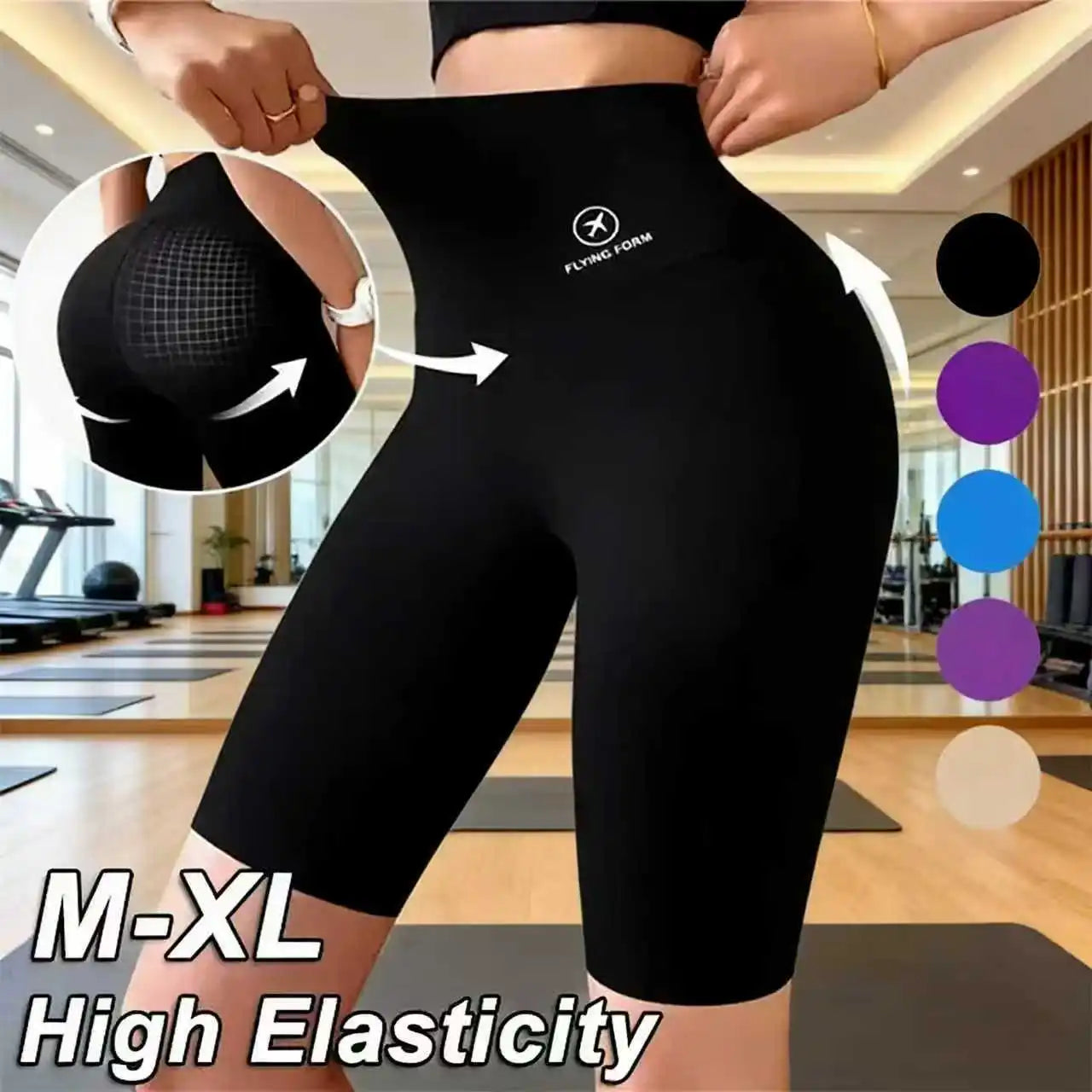 Women's High Waist Cycling and Yoga Gym Shorts