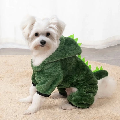 Halloween Dinosaur Fleece Hoodie for Small Dogs & Cats Costume