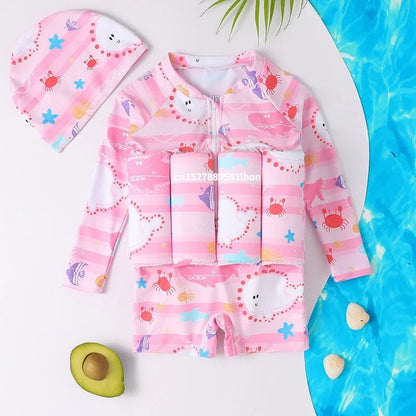 Children’s Cartoon Buoyancy Swimsuit One Piece Swimwear for Boys & Girls