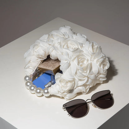 Floral Pearl Evening Clutch Bag for Women Wedding Party Prom Accessories