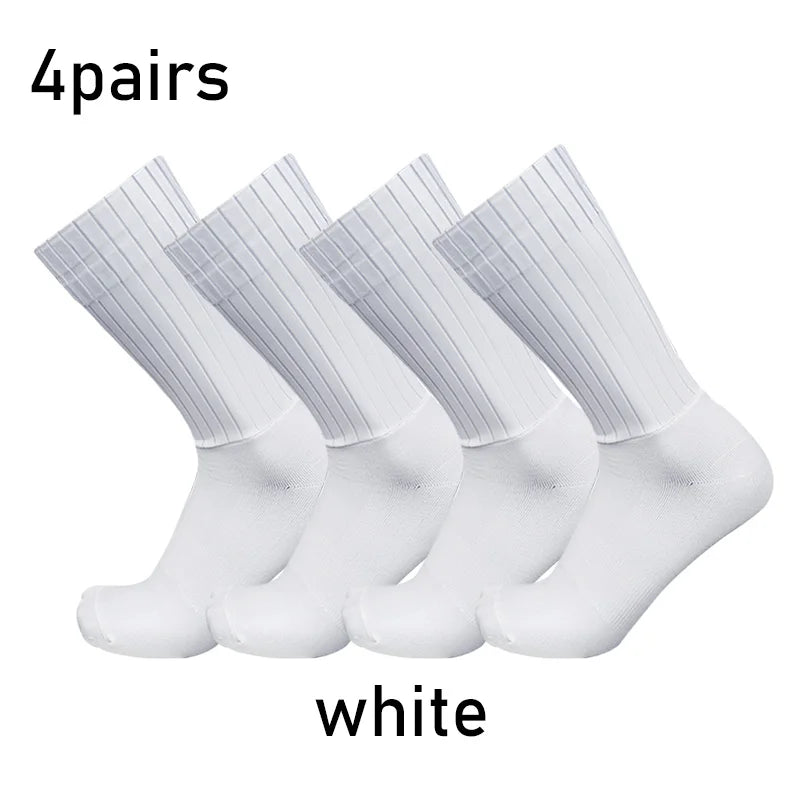 4 Pairs Anti Slip Silicone Cycling Socks
