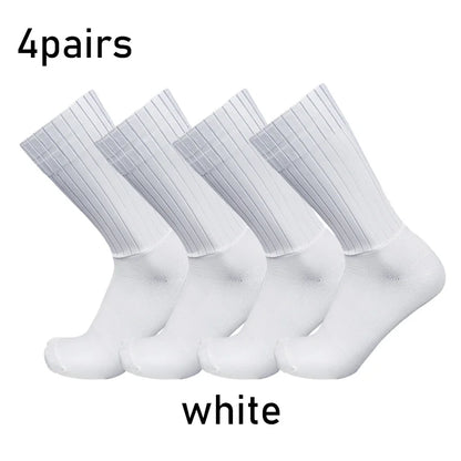 4 Pairs Anti Slip Silicone Cycling Socks