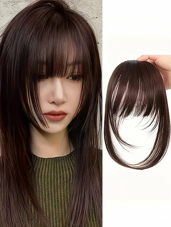 Women's Natural Wispy Clip In Bangs with Sideburns
