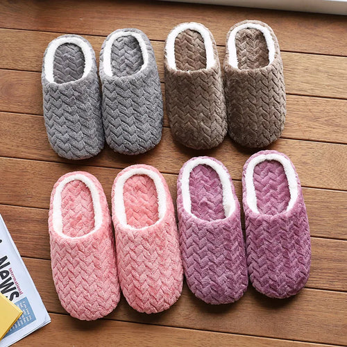Unisex Fluffy Anti Slip Indoor Winter Slippers