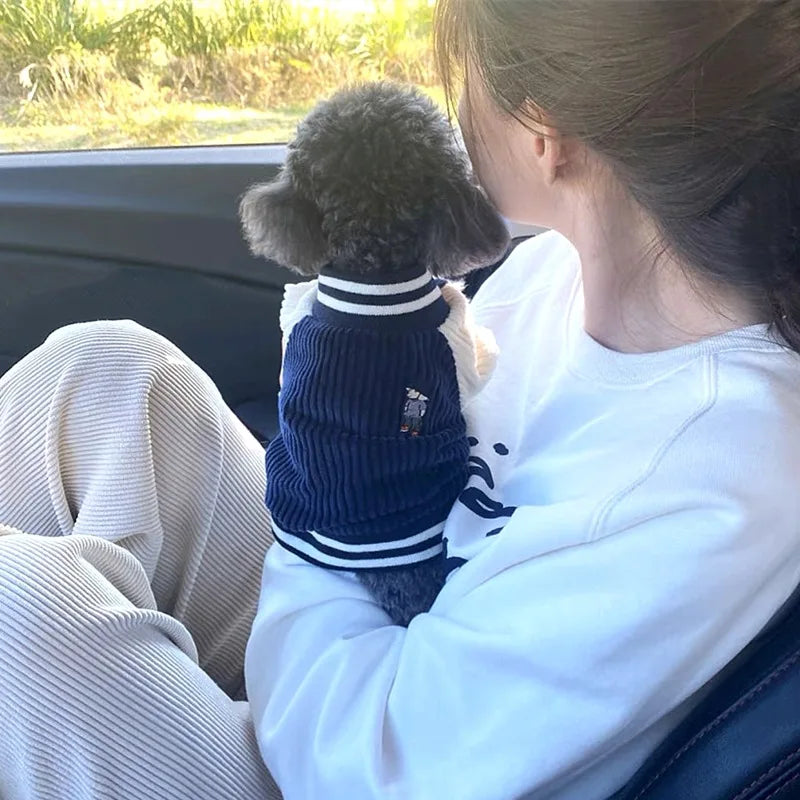 Cute Embroidered Baseball Jacket for Small & Medium Dogs & Cats