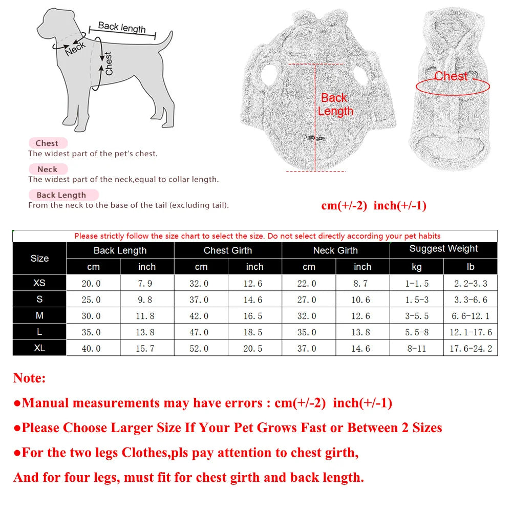 Soft Fleece Cat Sweater for Small & Medium Dogs Winter Pet Coat