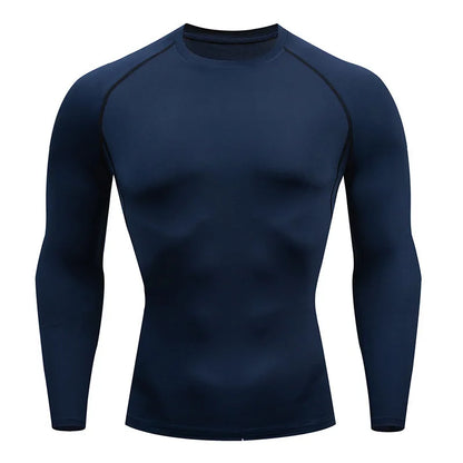 Men's Quick Dry Long Sleeve Compression Running Shirt