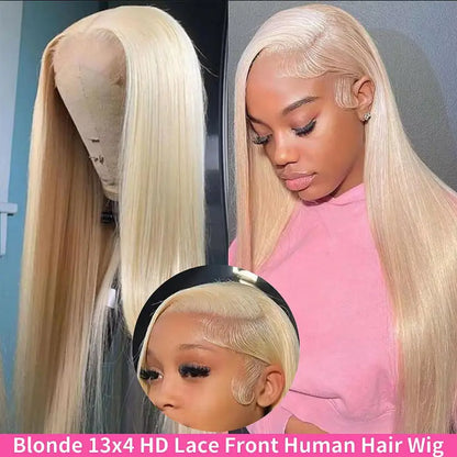 613 Blonde Bone Straight 13x4 13x6 HD Lace Human Hair Wig