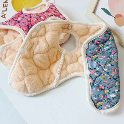 Floral Fleece Dog Vest for Small Dogs Winter Pet Coat